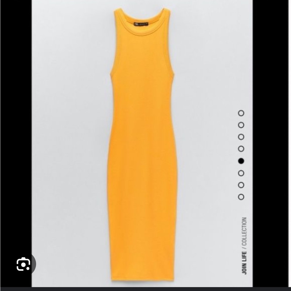 Zara ribbed midi dress orange